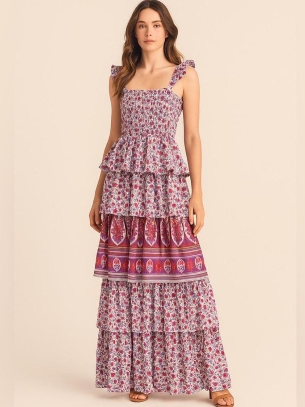 Anthropologie Abel the Label “Secret Romance” Tiered Maxi XS